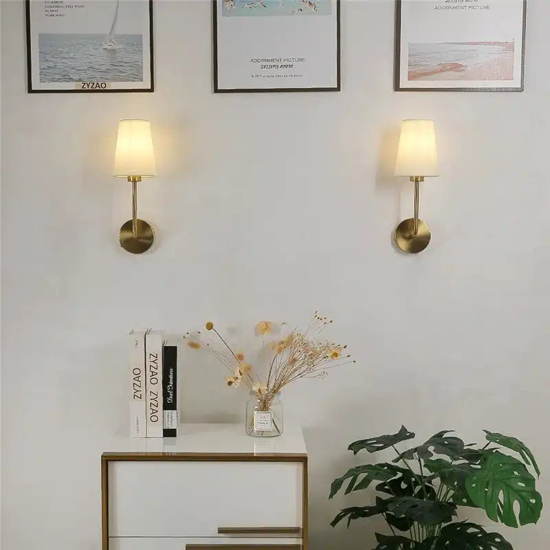 Applique Murale LED Minimaliste Moderne avec Abat-Jour en Lin