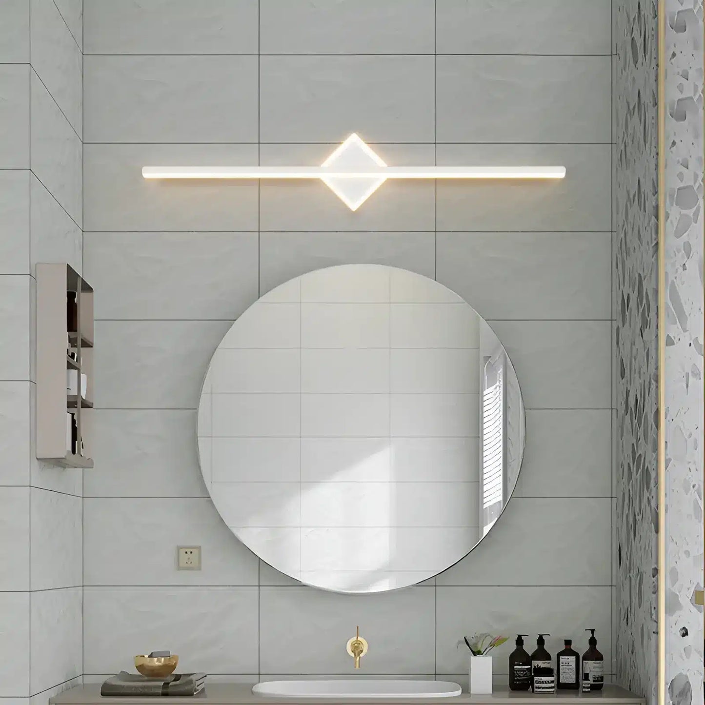 Applique Murale LED Moderne Style Losange pour Miroir, Luminaire Décoratif