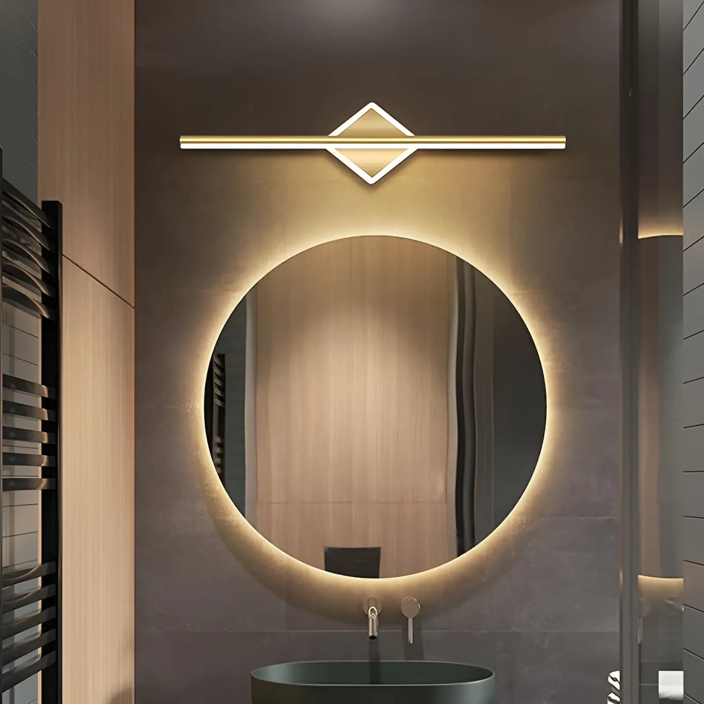 Applique Murale LED Moderne Style Losange pour Miroir, Luminaire Décoratif