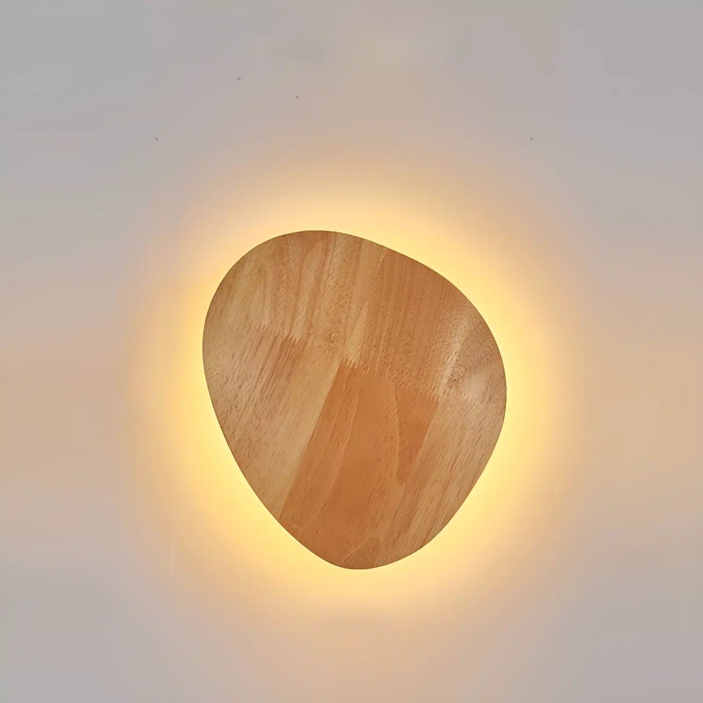 Applique Murale LED Ronde en Bois - Design Nordique Moderne