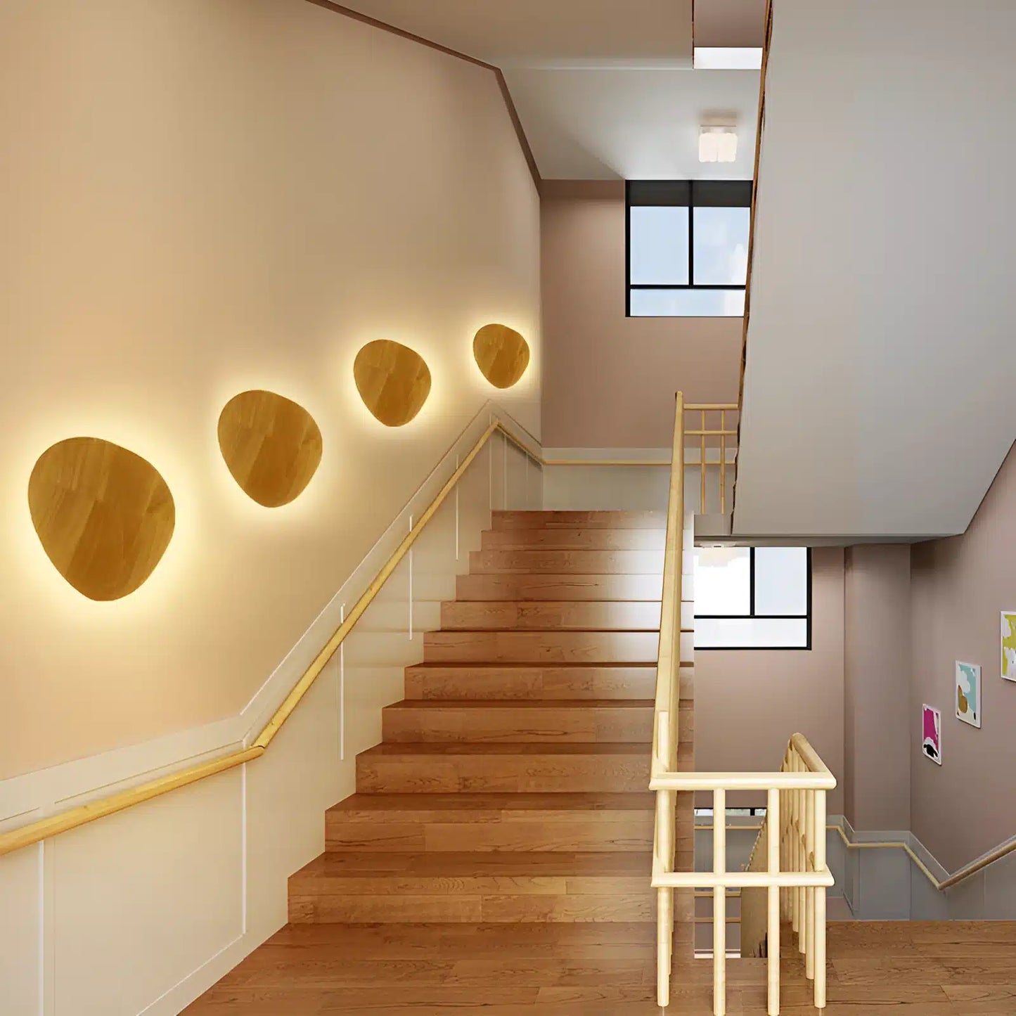 Applique Murale LED Ronde en Bois - Design Nordique Moderne