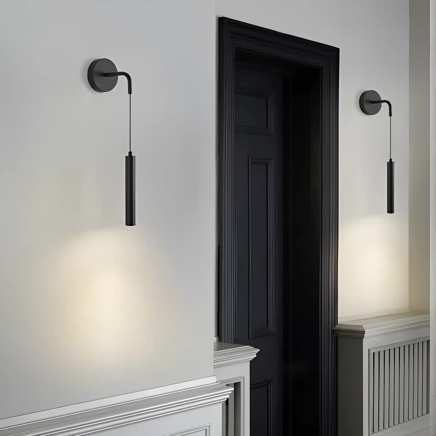 Applique murale LED en forme de pendule élégante pour chambre