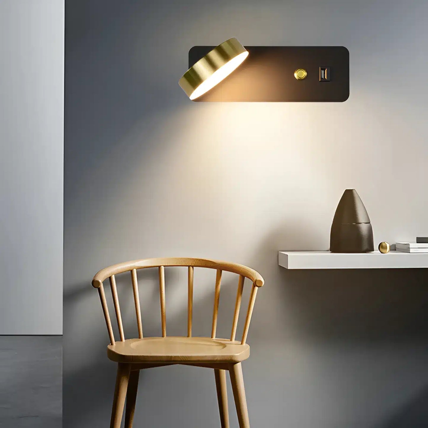 Applique murale LED pivotable avec interrupteur pour chambre