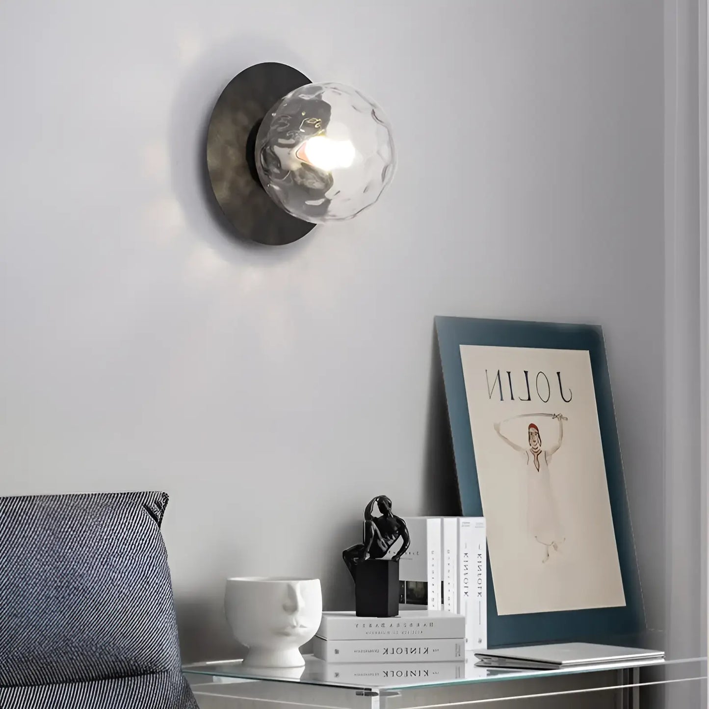 Lampe Murale Sphérique en noir et or pour chambre