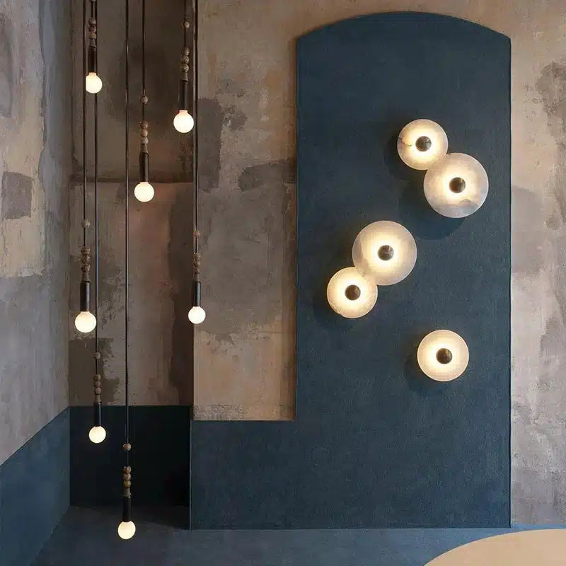 Lampe Murale LED en Marbre pour Ambiance Élégante pour salon