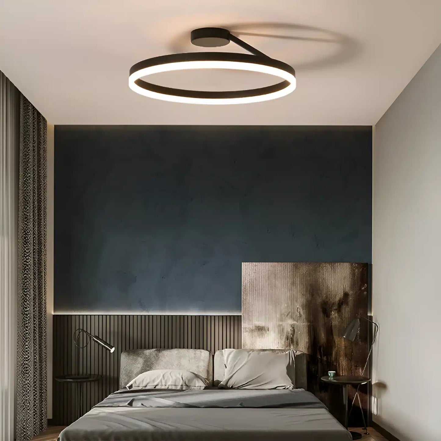 Plafonnier LED en forme d'anneau suspendu pour salon
