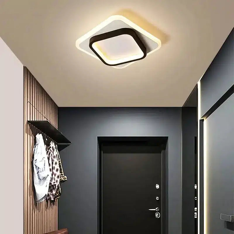 Plafonnier LED au design moderne forme ronde et carrée pour salon