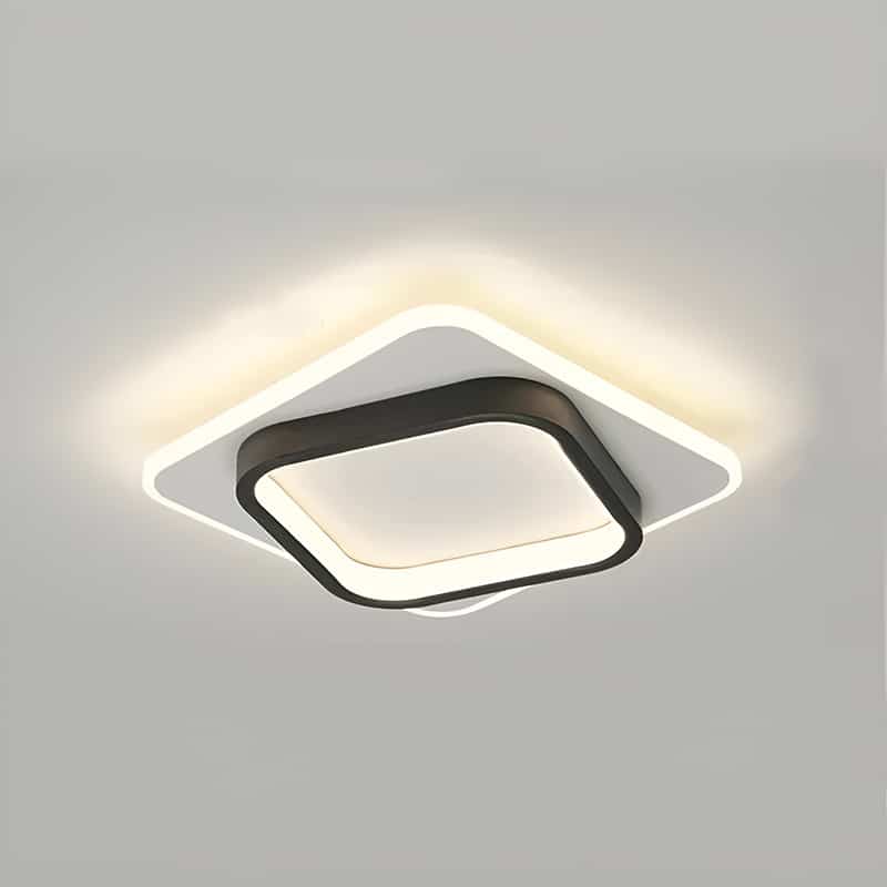 Plafonnier LED au design moderne forme ronde et carrée pour salon