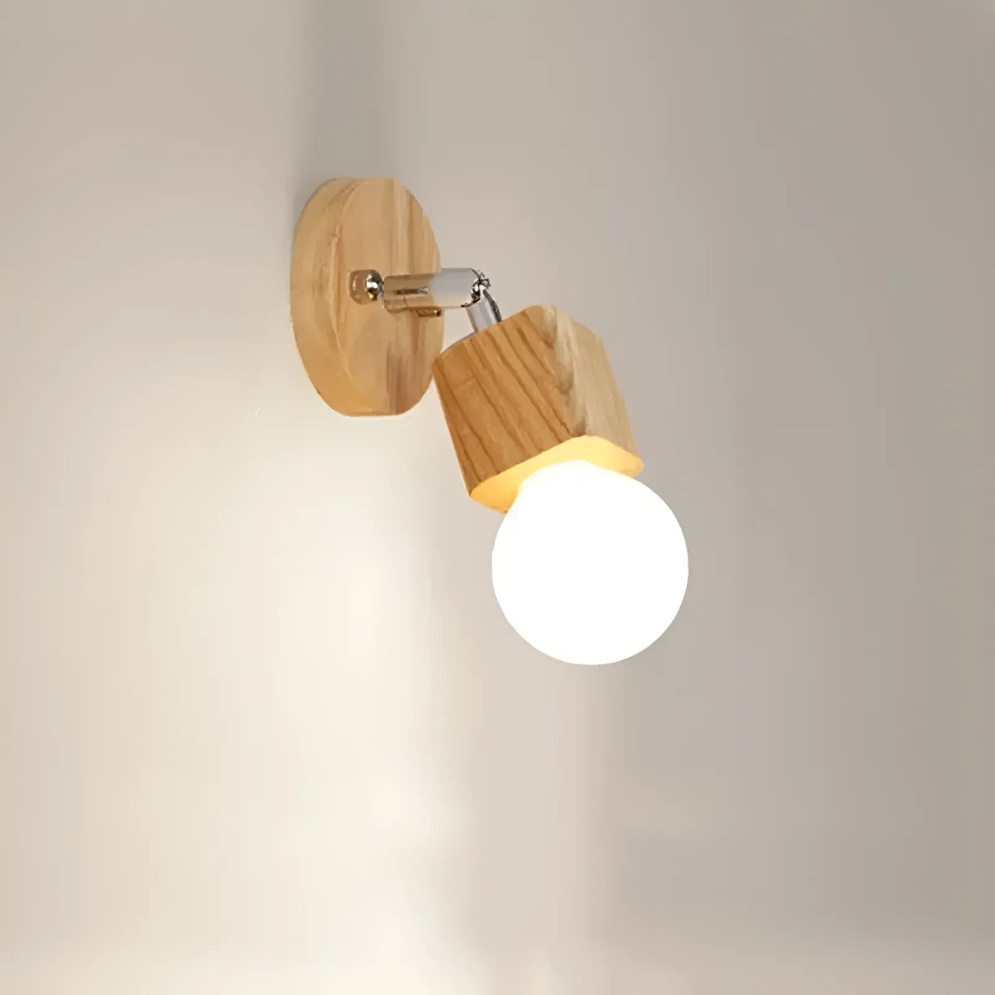 Plafonnier LED nordique avec support en bois