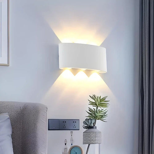 Applique LED Croisée en noir et blanc pour chambre - Luminenza - Blanc