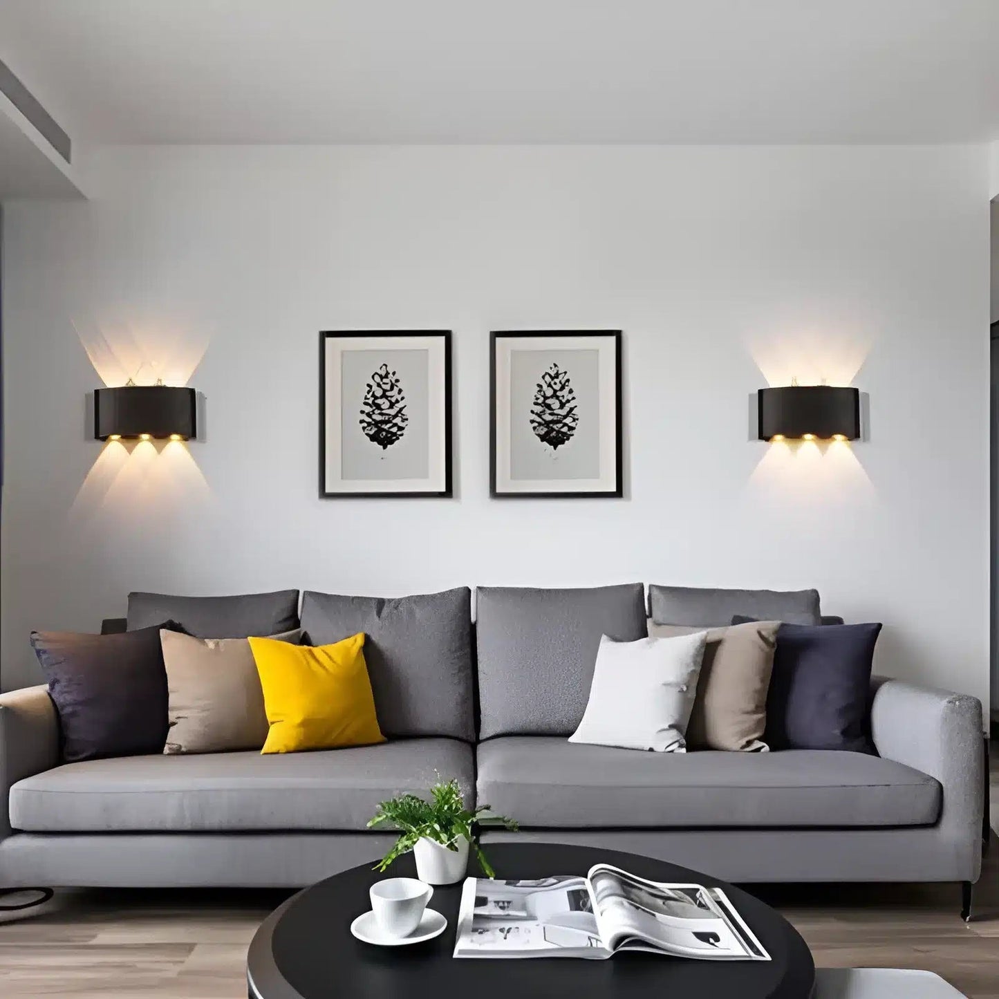 Applique LED Croisée en noir et blanc pour chambre - Luminenza - Blanc