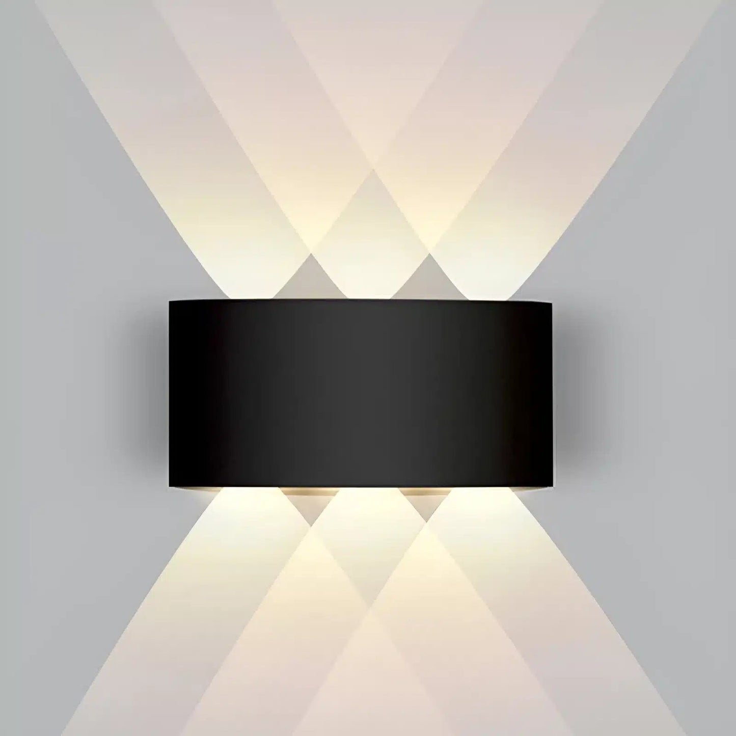 Applique LED Croisée en noir et blanc pour chambre - Luminenza - Noir