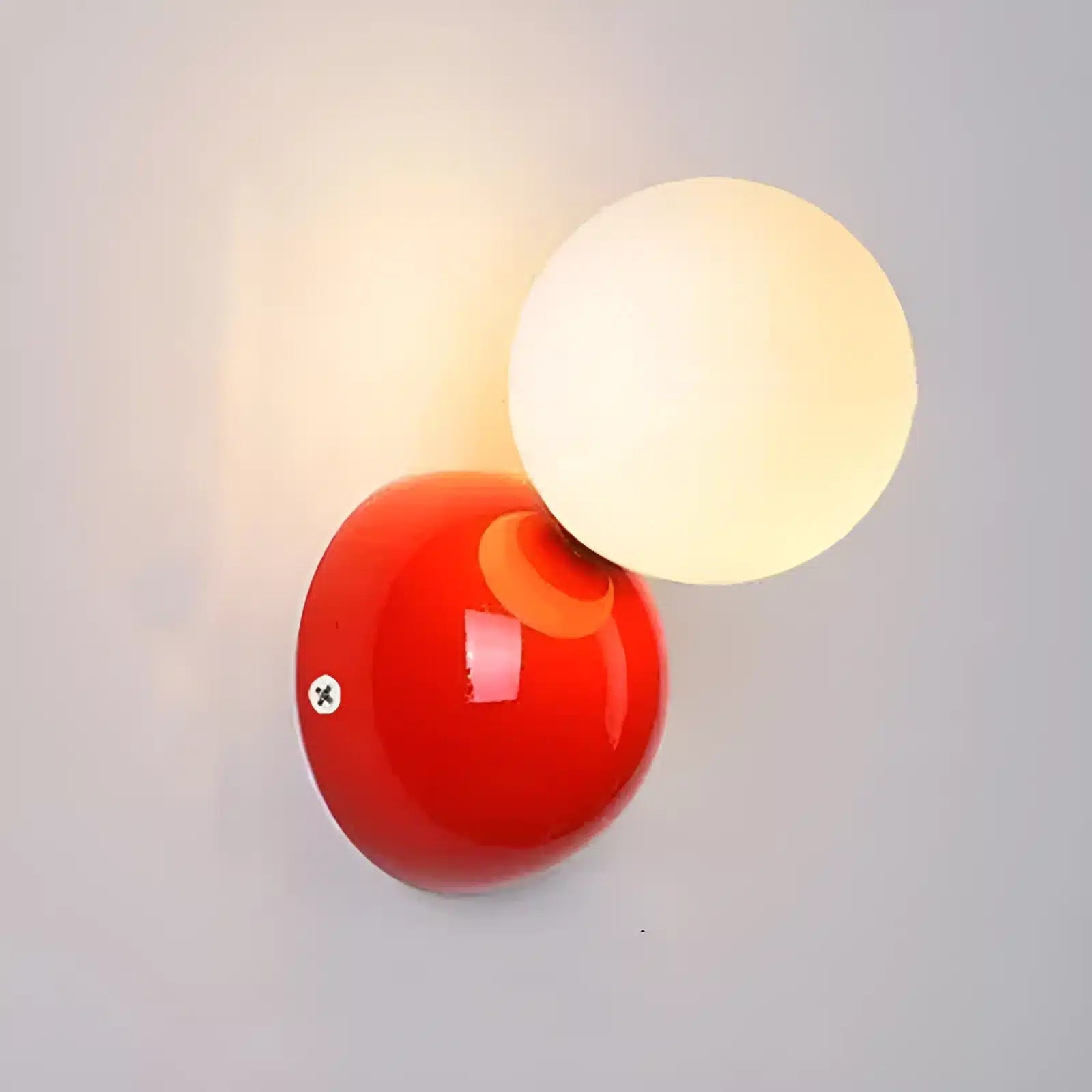 Applique Murale Boule Crème - Luminaire Décoratif d'Intérieur - Luminenza - Rouge
