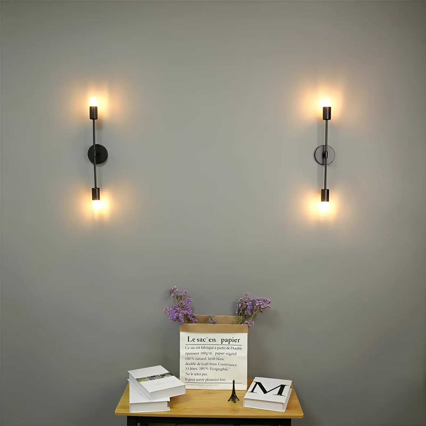 Applique murale double tête LED pour chambre moderne - Luminenza - Noir