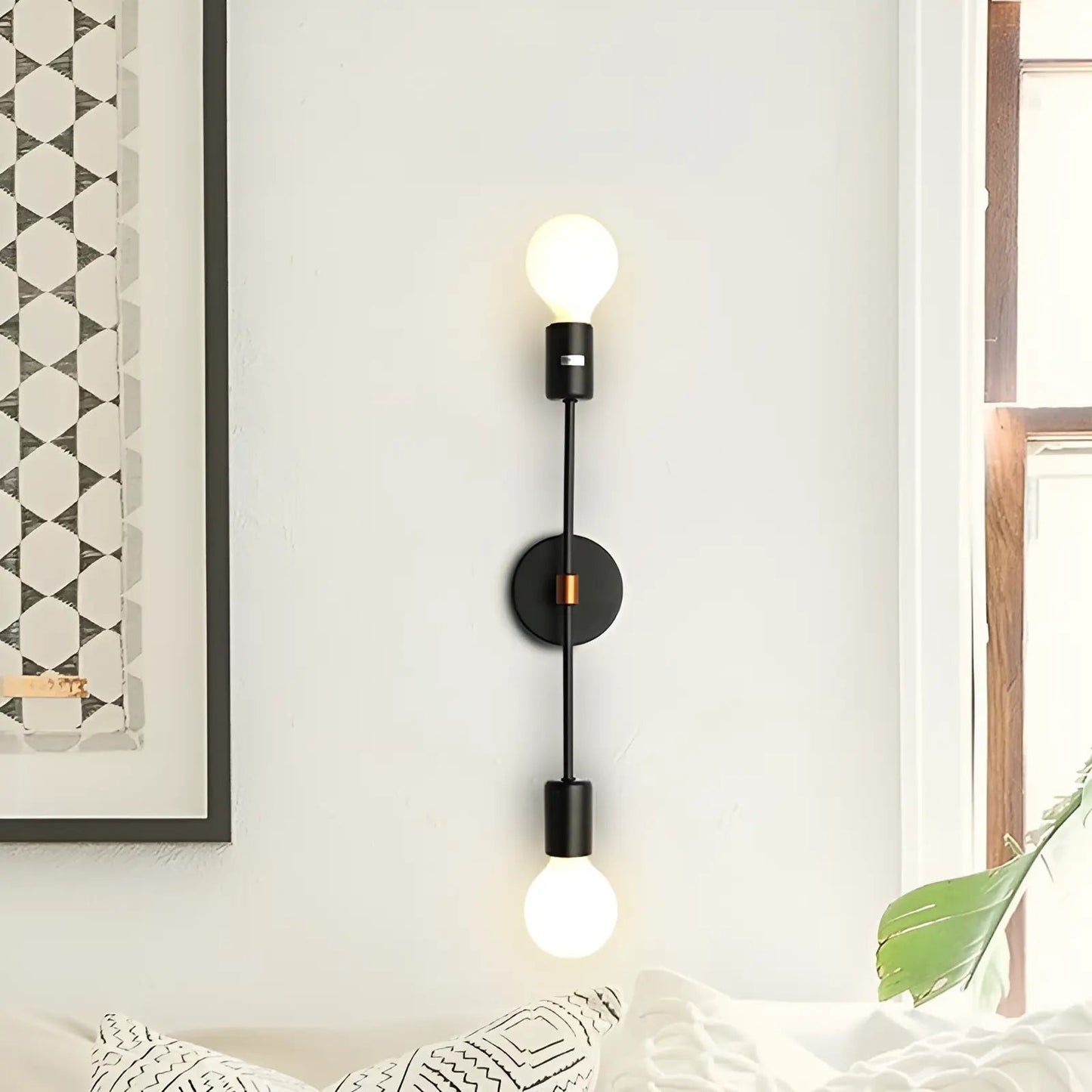 Applique murale double tête LED pour chambre moderne - Luminenza - Noir