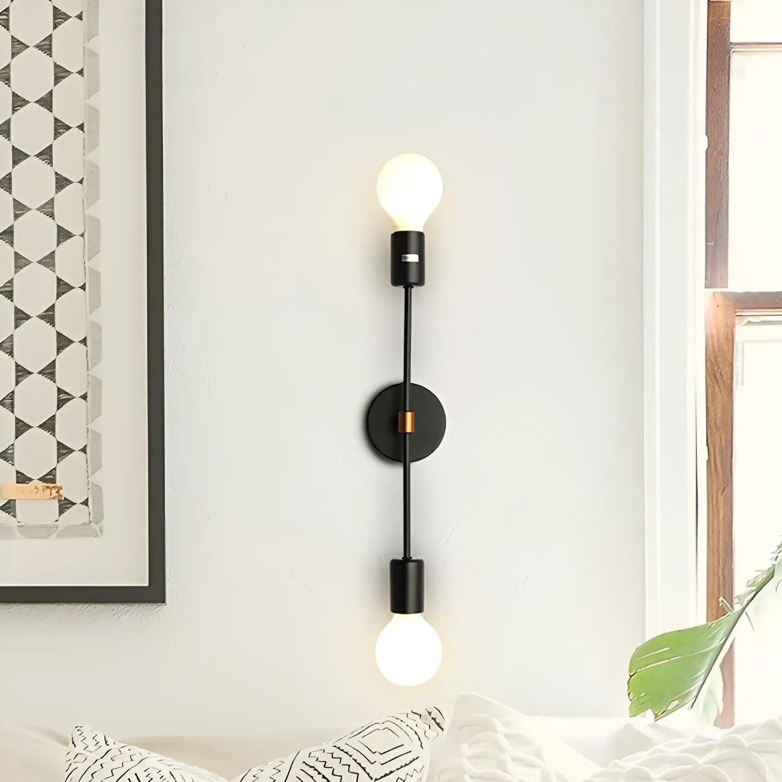 Applique murale double tête LED pour chambre moderne - Luminenza - Noir