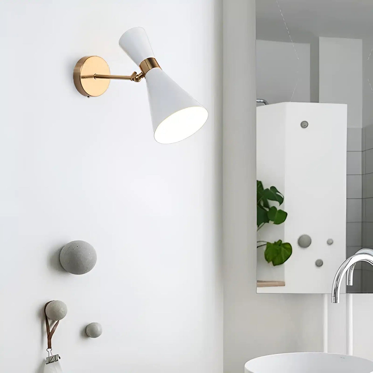 Applique murale en forme de sablier pour chambre - Luminenza - Blanc