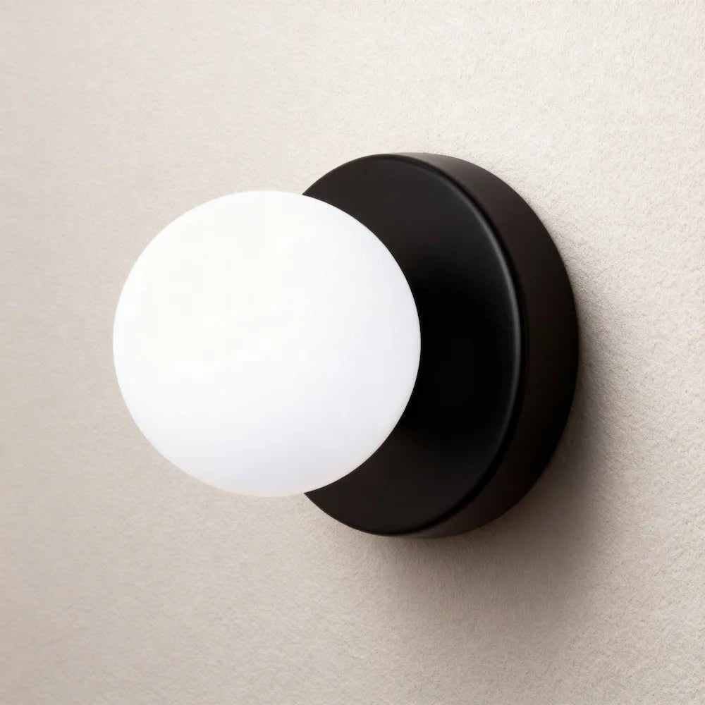 Applique murale en forme de sphère sur un disque pour chambre - Luminenza - Noir
