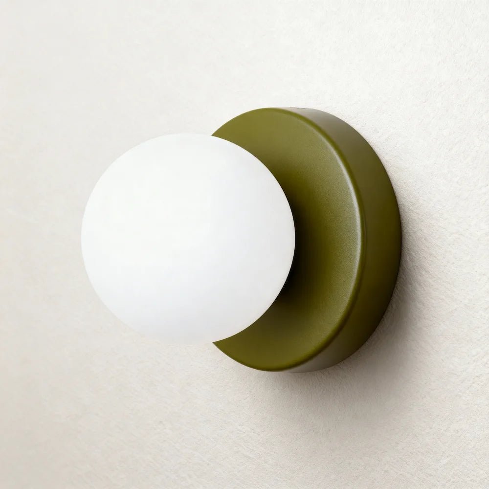 Applique murale en forme de sphère sur un disque pour chambre - Luminenza - Vert foncé