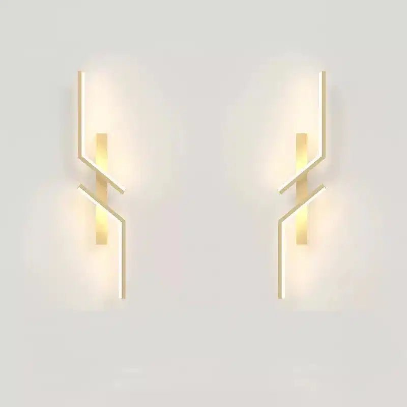 Applique murale en forme d'éclair géométrique pour chambre - Luminenza - Doré