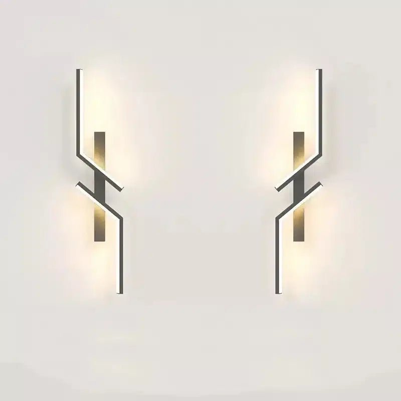 Applique murale en forme d'éclair géométrique pour chambre - Luminenza - Noir