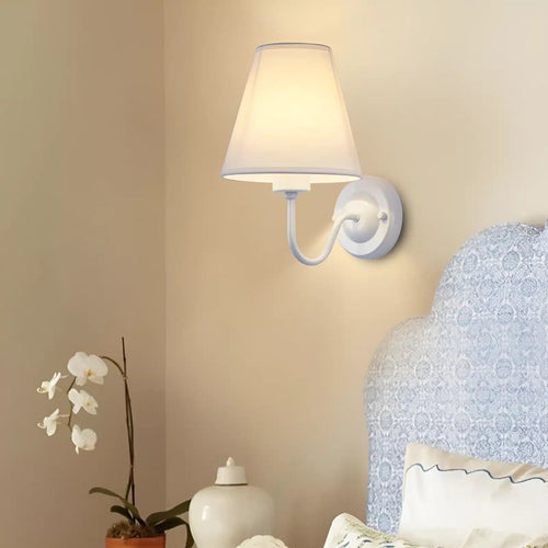 Applique Murale en Tissu Nordique – Luminaire Rétro Élégant - Luminenza - Blanc
