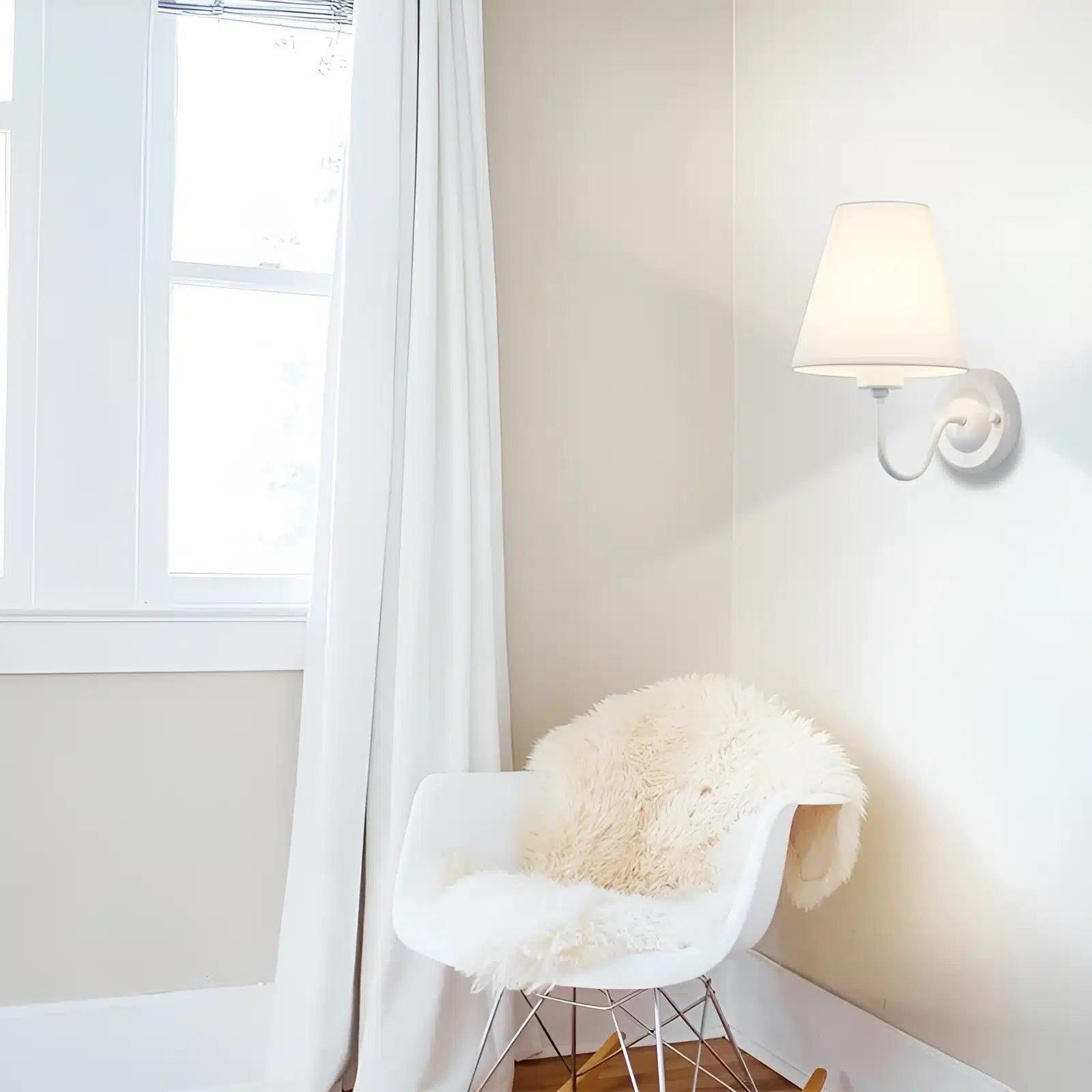 Applique Murale en Tissu Nordique – Luminaire Rétro Élégant - Luminenza - Blanc