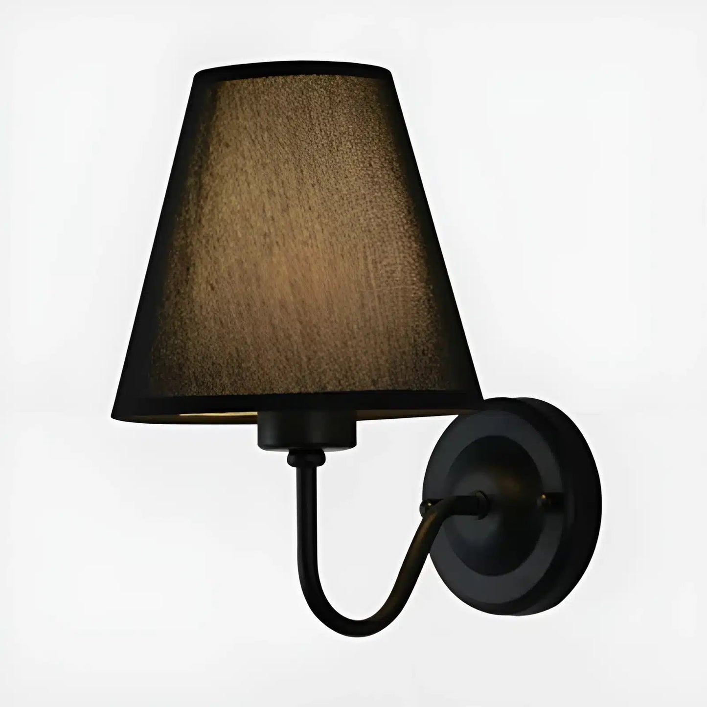 Applique Murale en Tissu Nordique – Luminaire Rétro Élégant - Luminenza - Noir