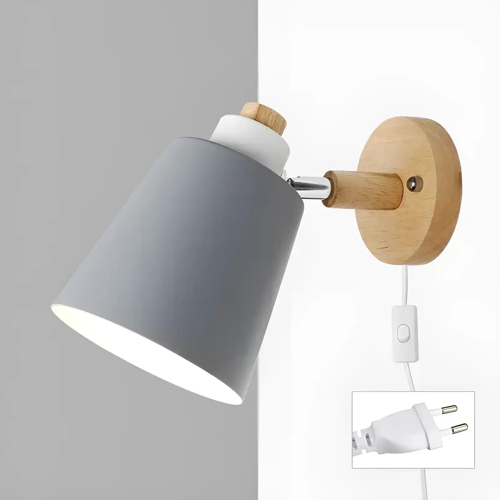 Applique murale forme conique pour chambre - Luminenza - Gris