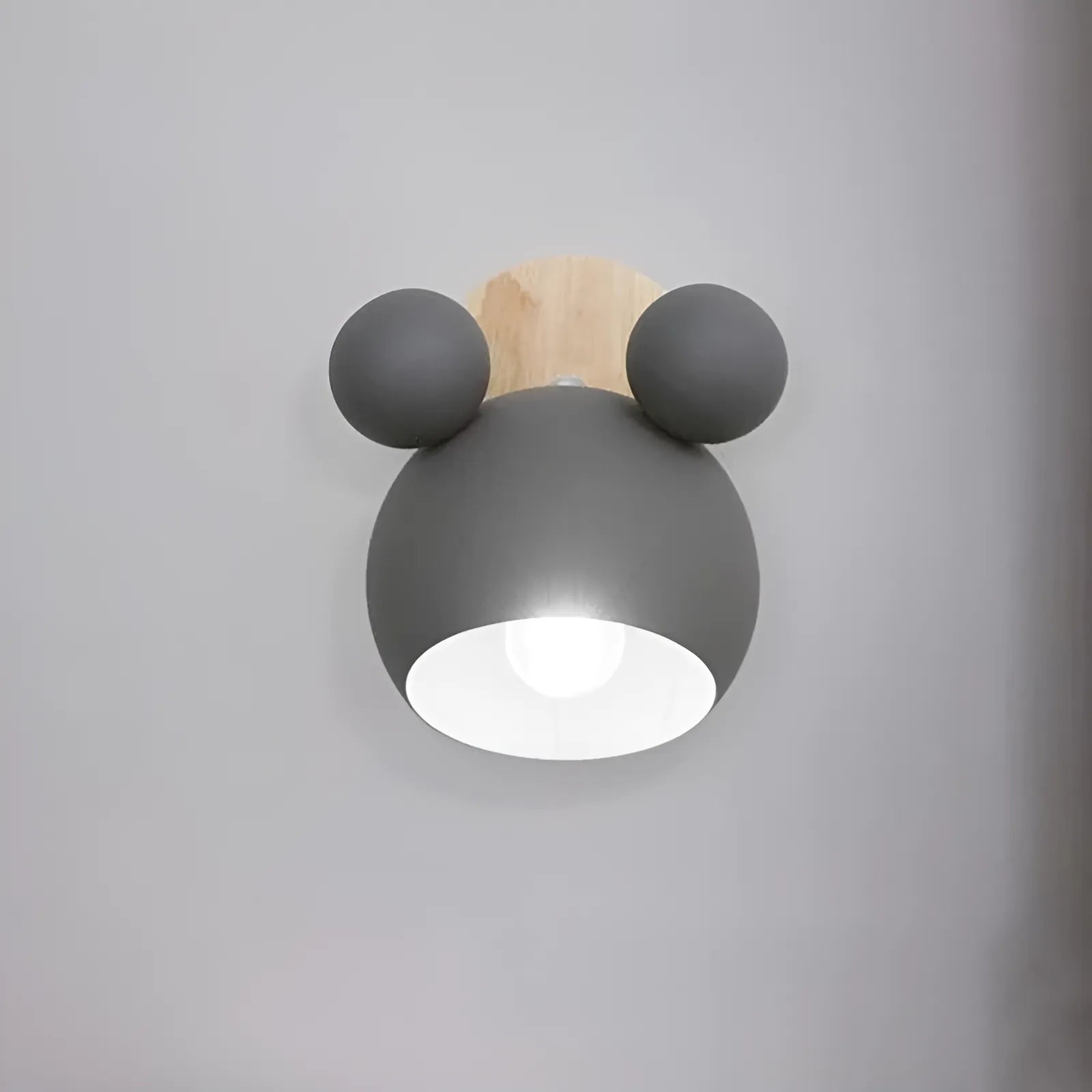 Applique murale forme ourson pour chambre d'enfant - Luminenza - Gris