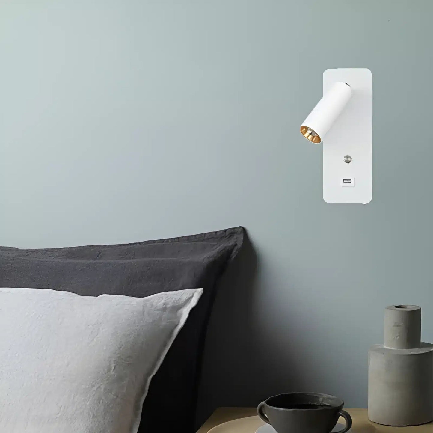 Applique murale LED avec interrupteur en forme de pilier pour chambre - Luminenza - Noir