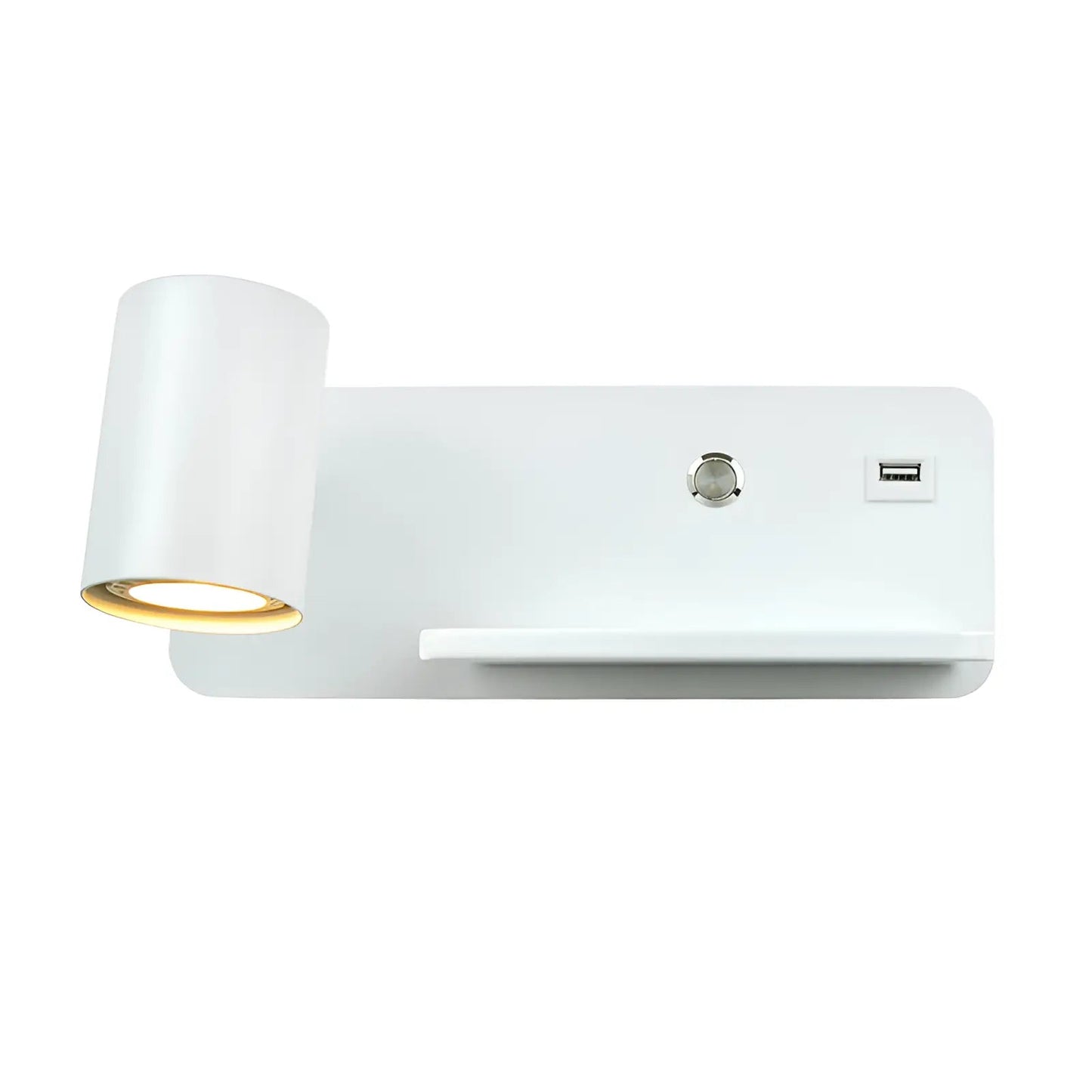 Applique murale LED avec plateau et USB pour chambre - Luminenza - Blanc