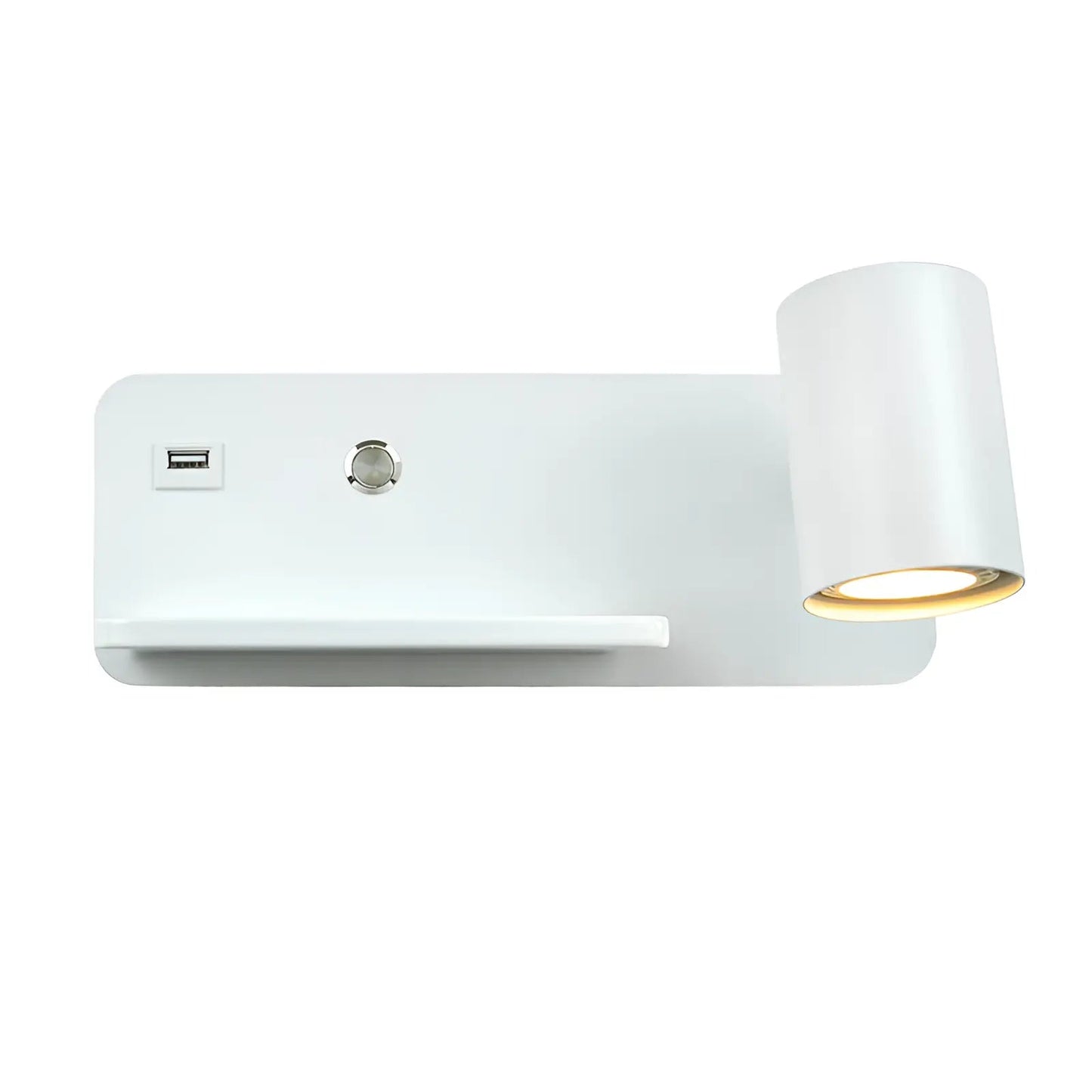 Applique murale LED avec plateau et USB pour chambre - Luminenza - Blanc