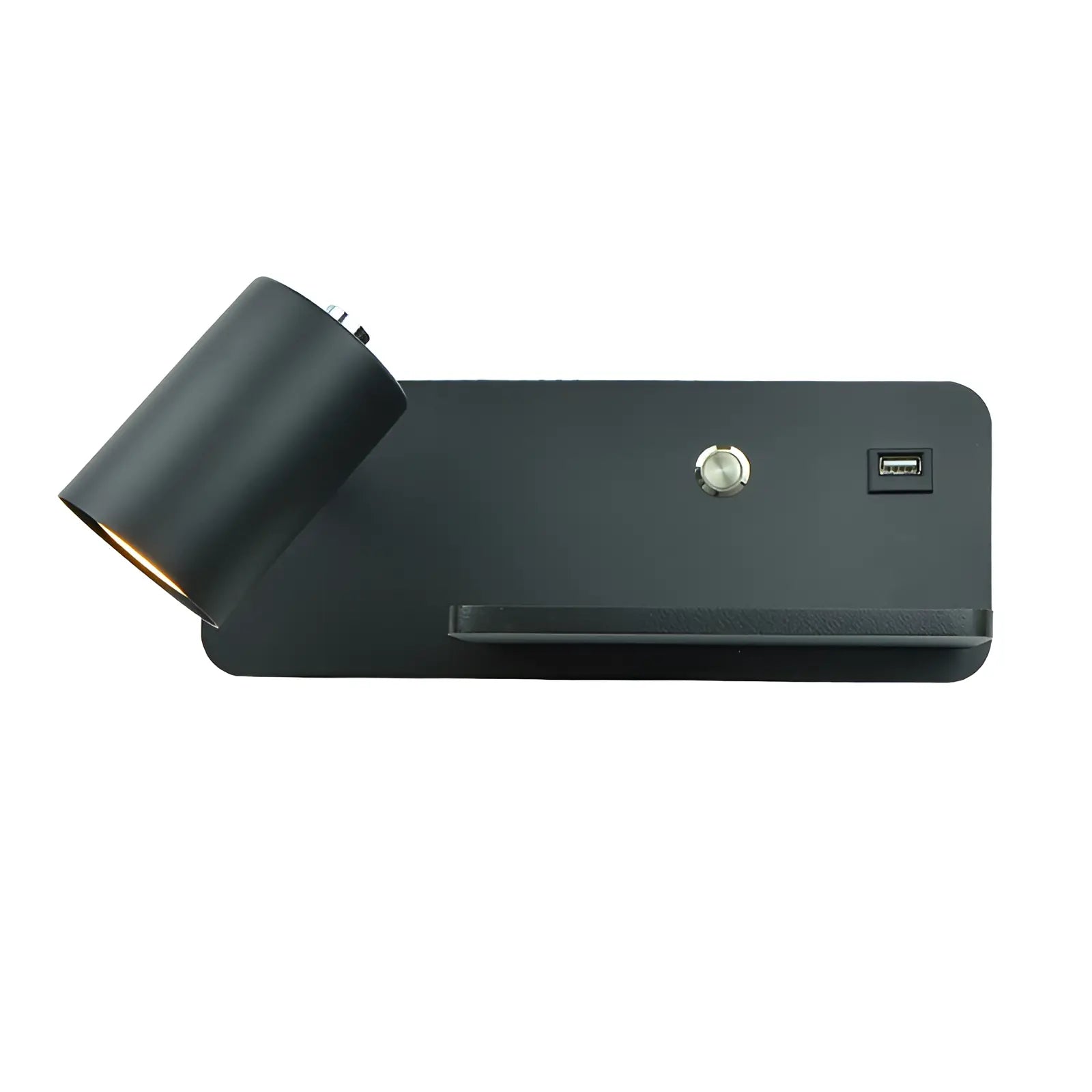 Applique murale LED avec plateau et USB pour chambre - Luminenza - Noir