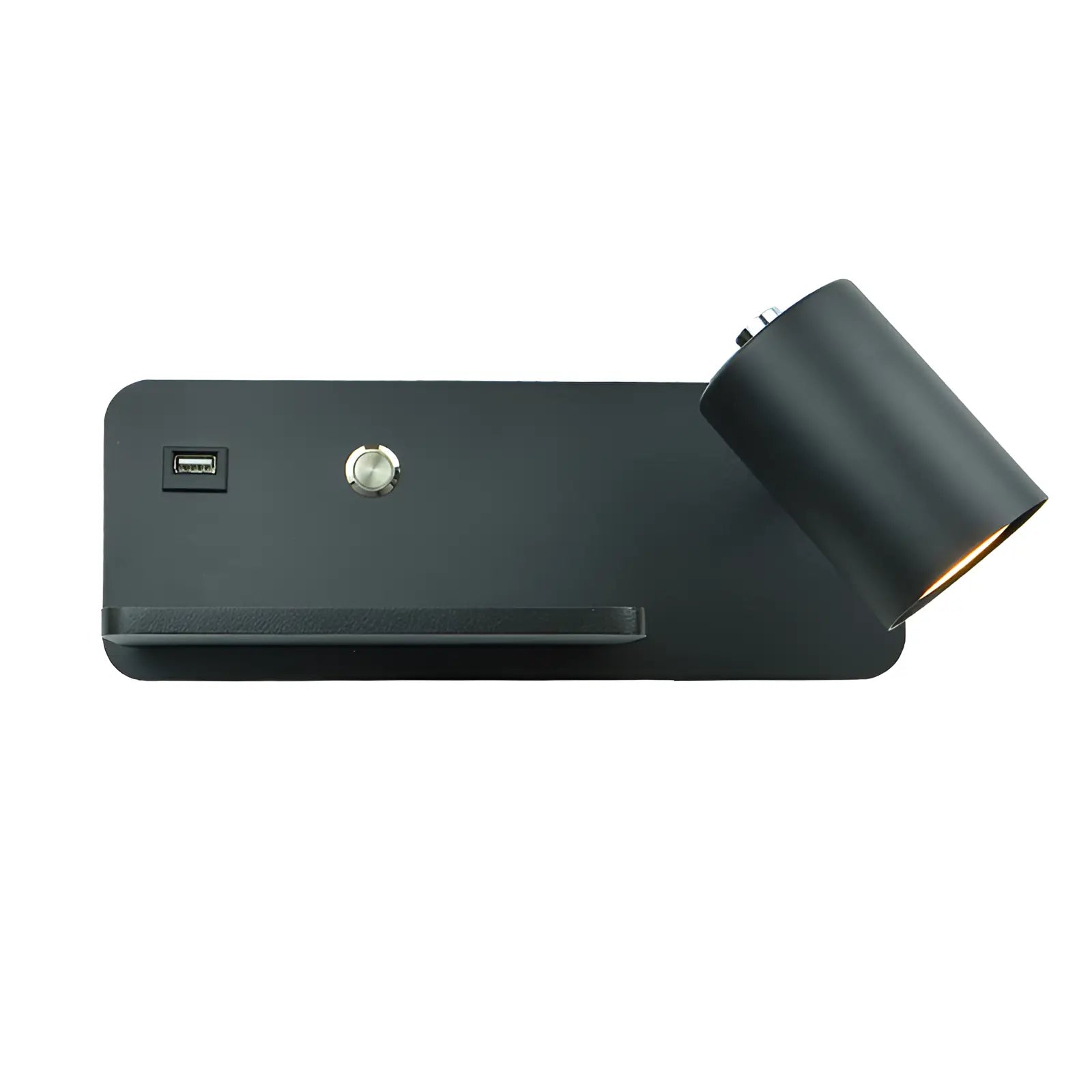 Applique murale LED avec plateau et USB pour chambre - Luminenza - Noir