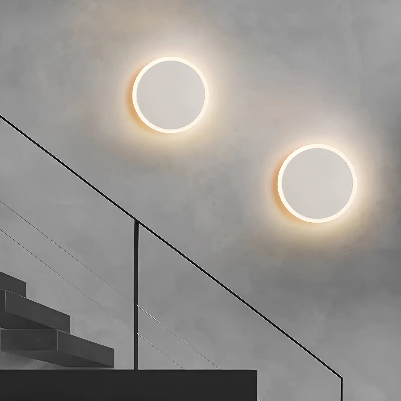 Applique murale LED effet éclipse pour chambre - Luminenza - Blanc