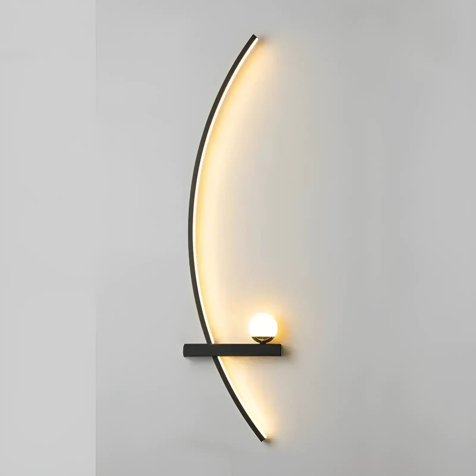 Applique murale LED en forme d'arc pour chambre - Luminenza - Noir