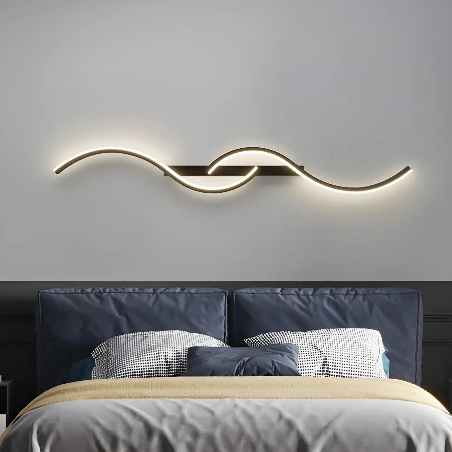 Applique murale LED en forme de flamme de lumière pour chambre - Luminenza - Noir