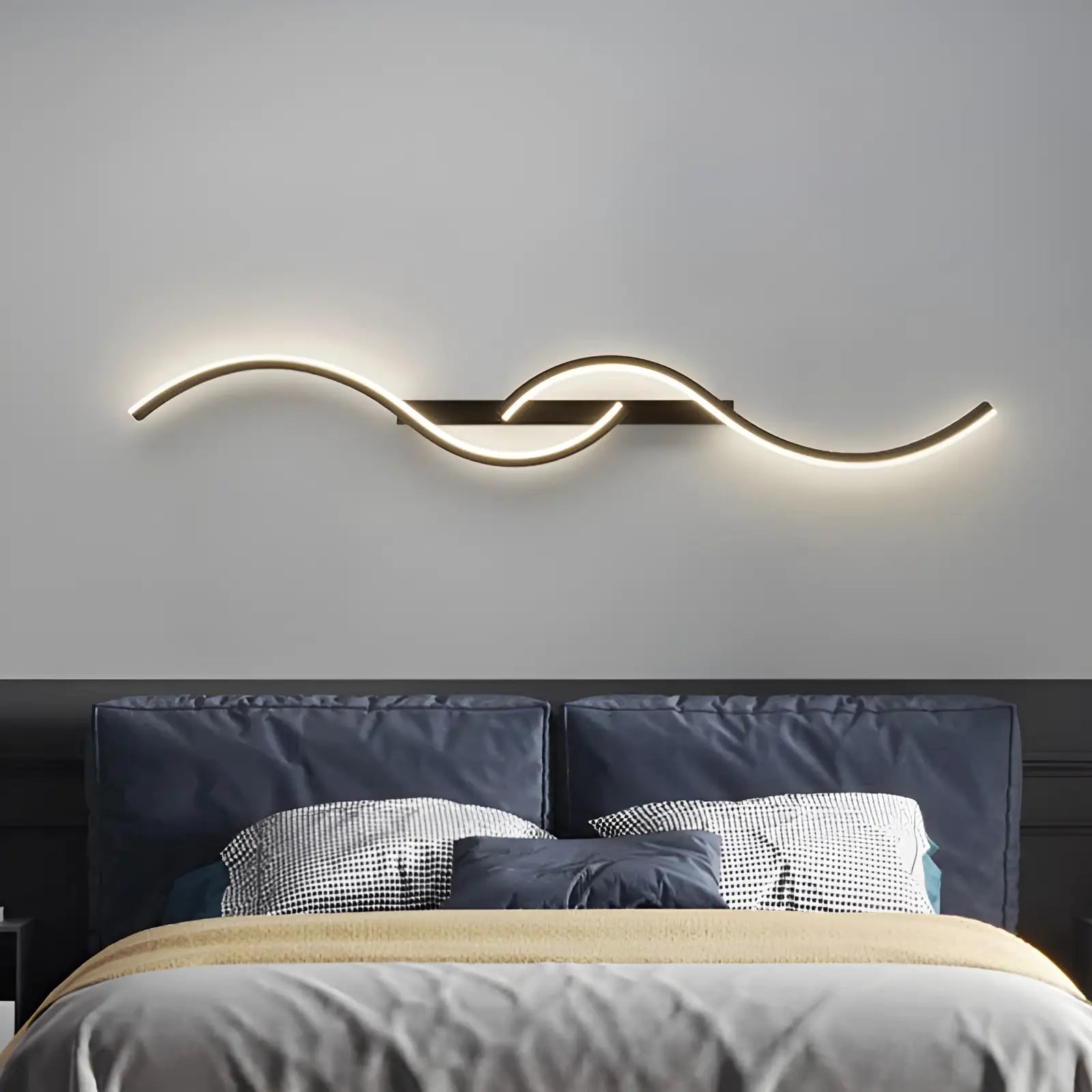 Applique murale LED en forme de flamme de lumière pour chambre - Luminenza - Noir