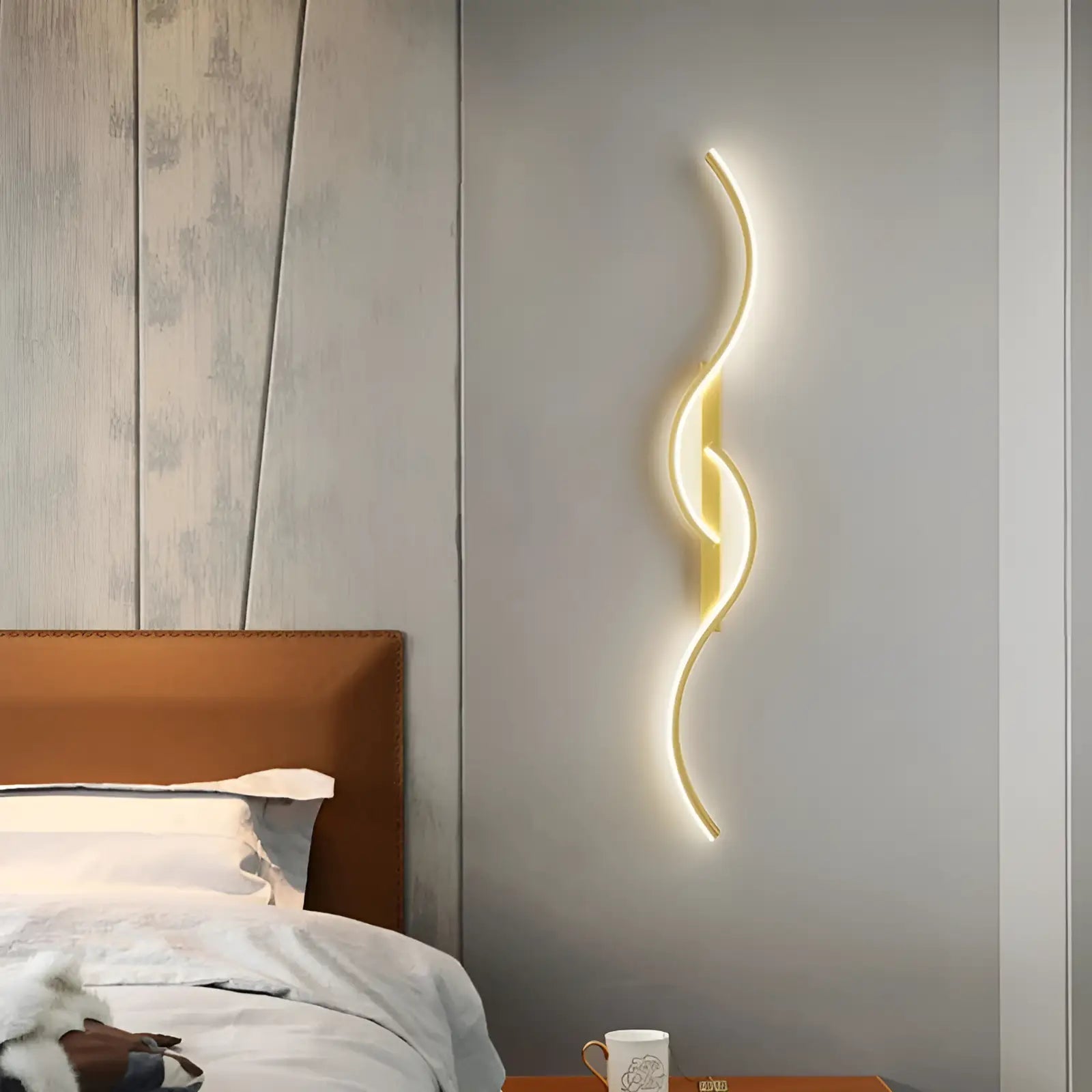 Applique murale LED en forme de flamme de lumière pour chambre - Luminenza - Noir