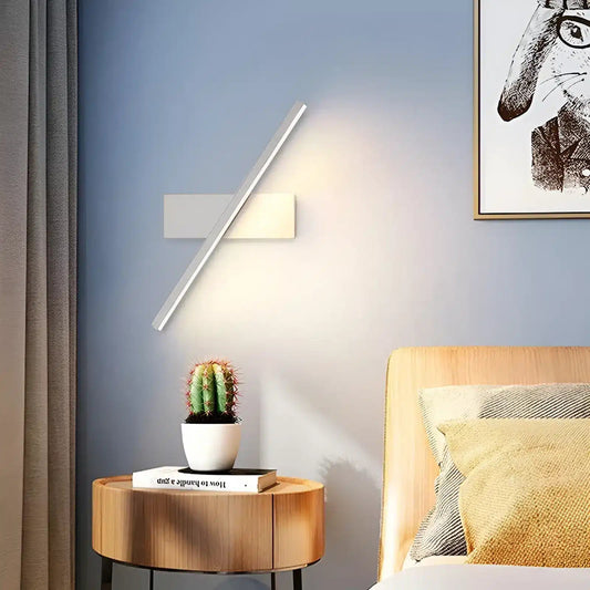 Applique murale LED en forme de lame rotative pour chambre - Luminenza - Blanc