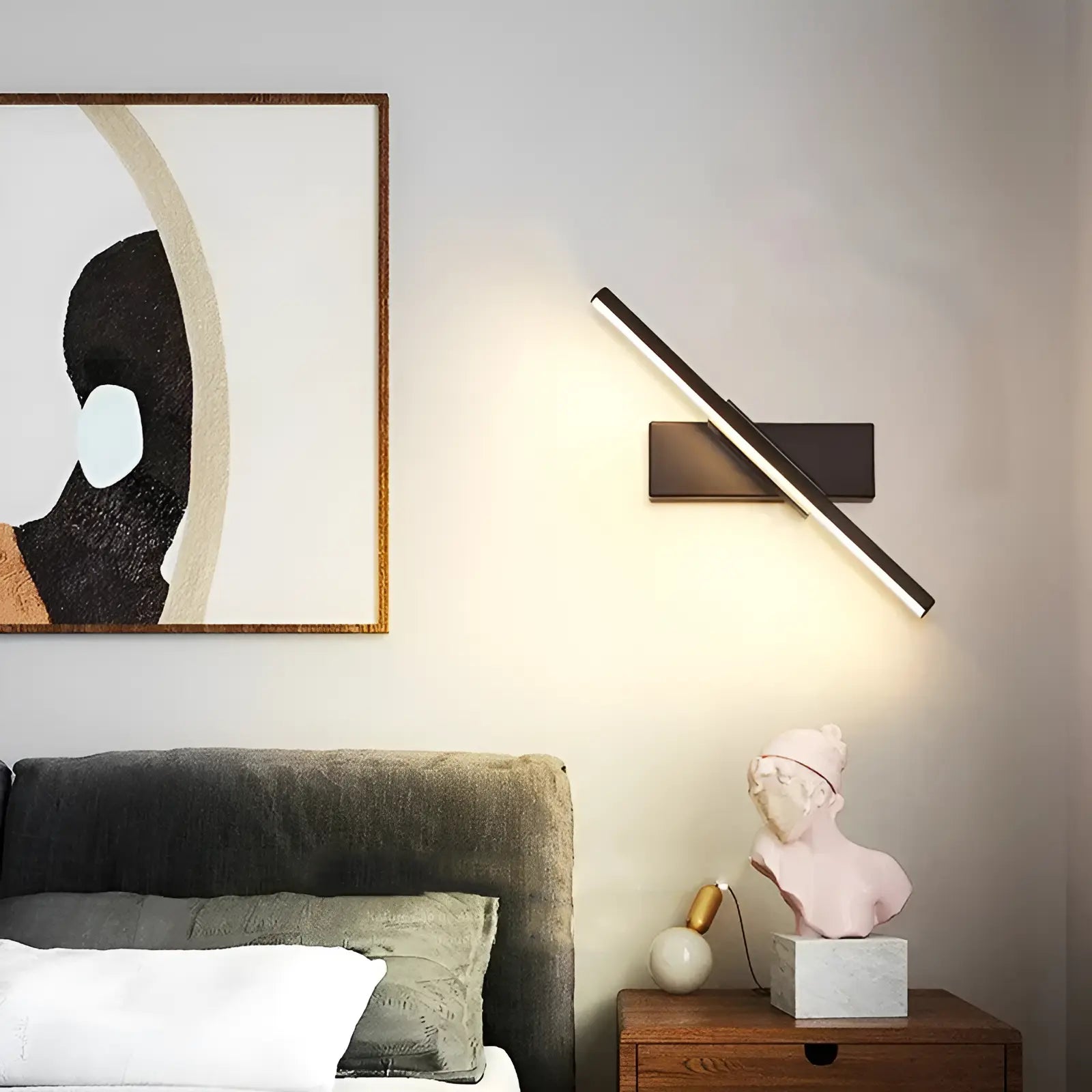 Applique murale LED en forme de lame rotative pour chambre - Luminenza - Blanc