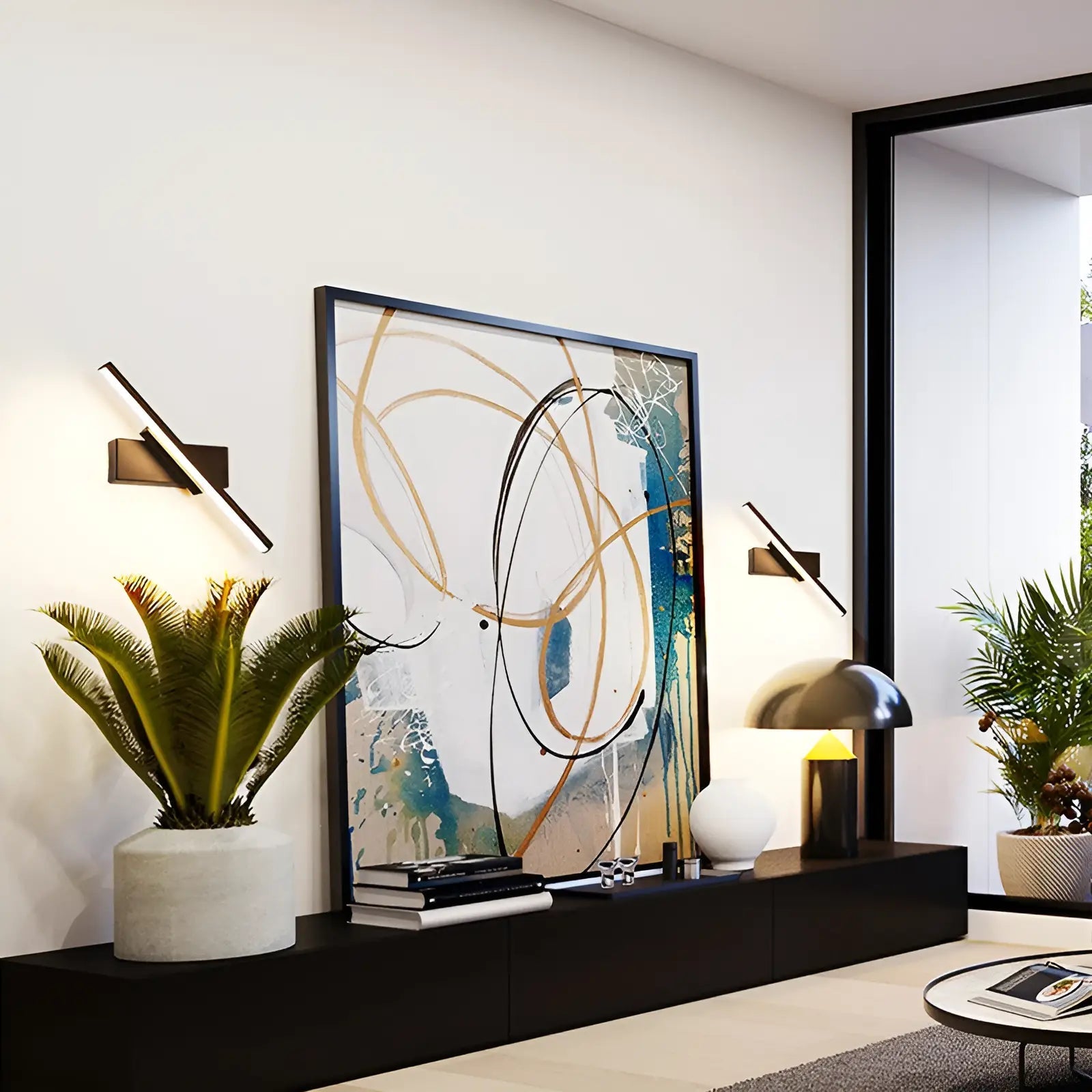 Applique murale LED en forme de lame rotative pour chambre - Luminenza - Blanc