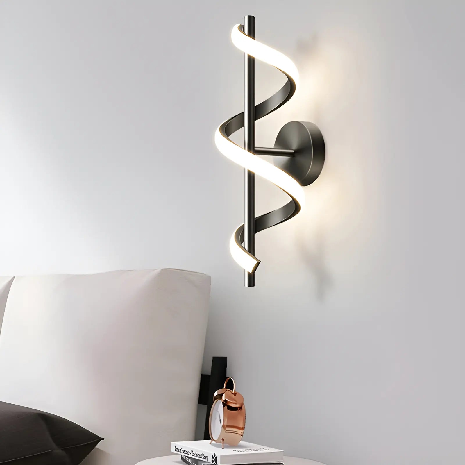 Applique murale LED en forme d'hélice de lumière pour chambre - Luminenza - Blanc