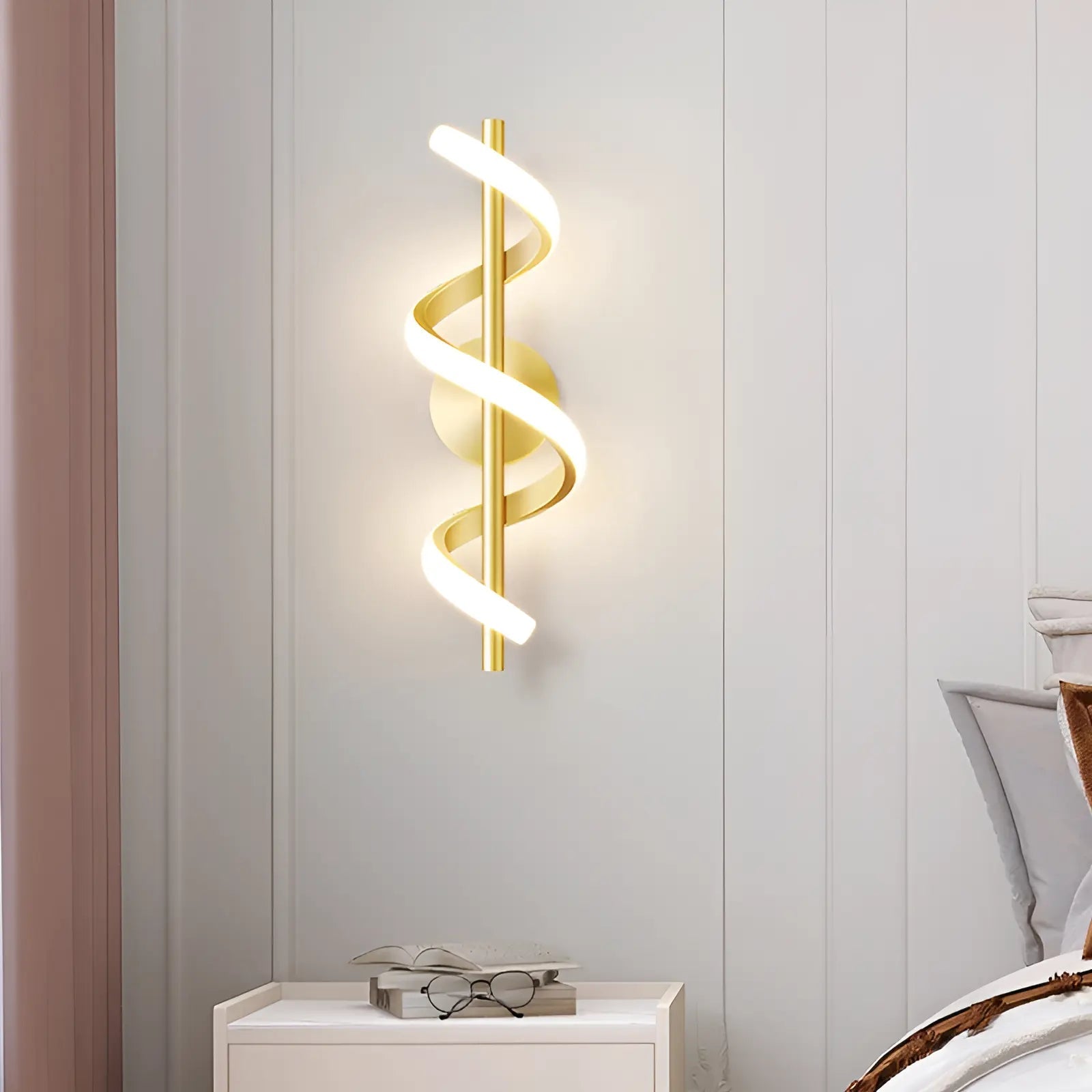 Applique murale LED en forme d'hélice de lumière pour chambre - Luminenza - Blanc
