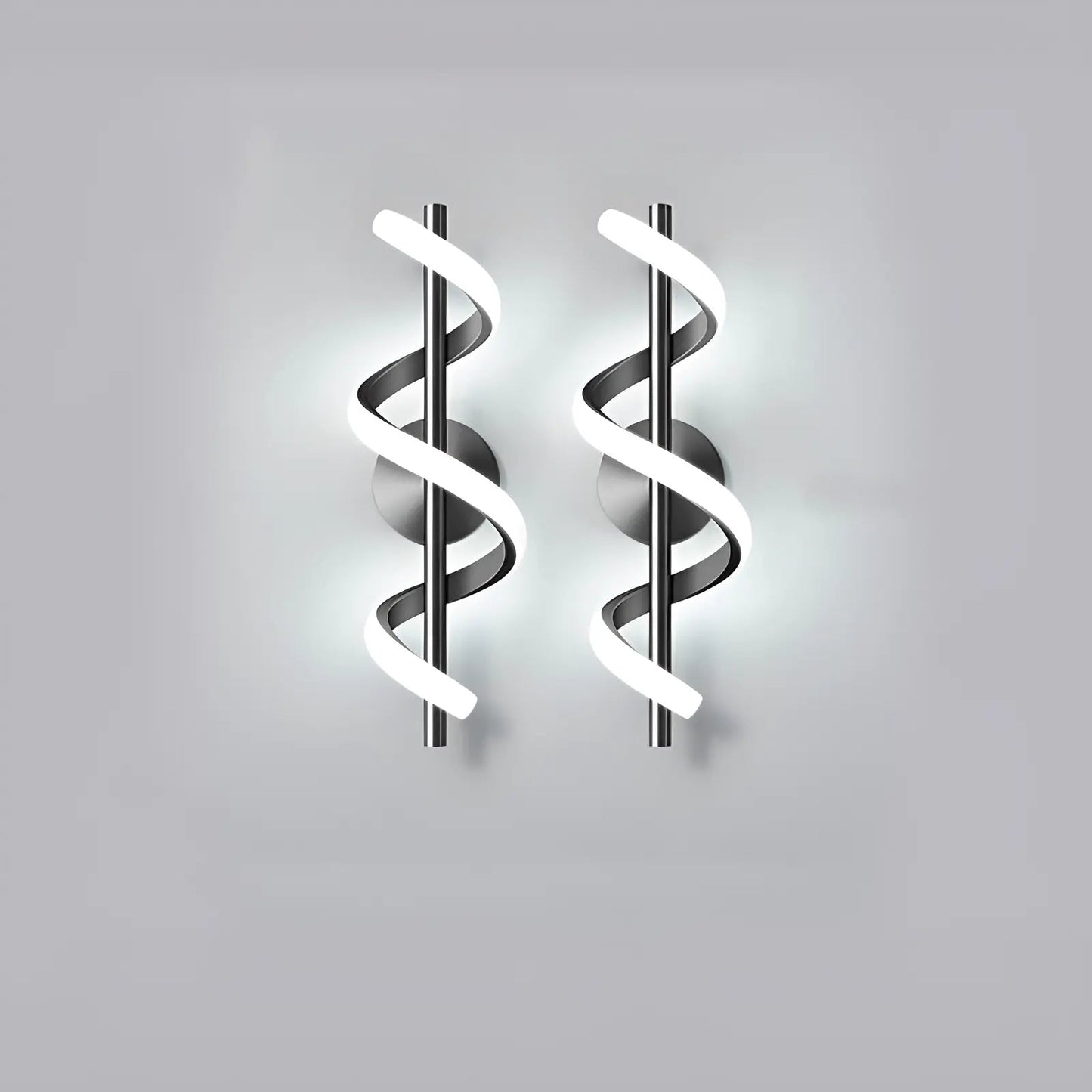 Applique murale LED en forme d'hélice de lumière pour chambre - Luminenza - Noir
