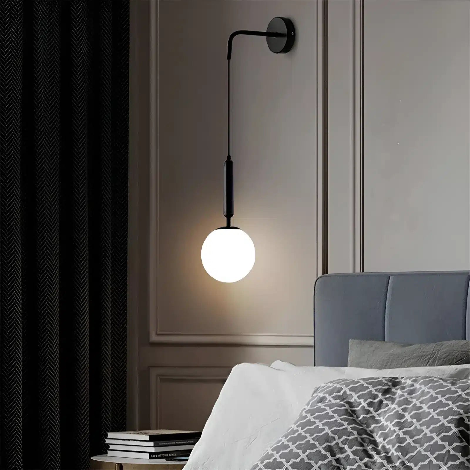 Applique Murale LED en Verre au Design Nordique Moderne - Luminenza - Noir