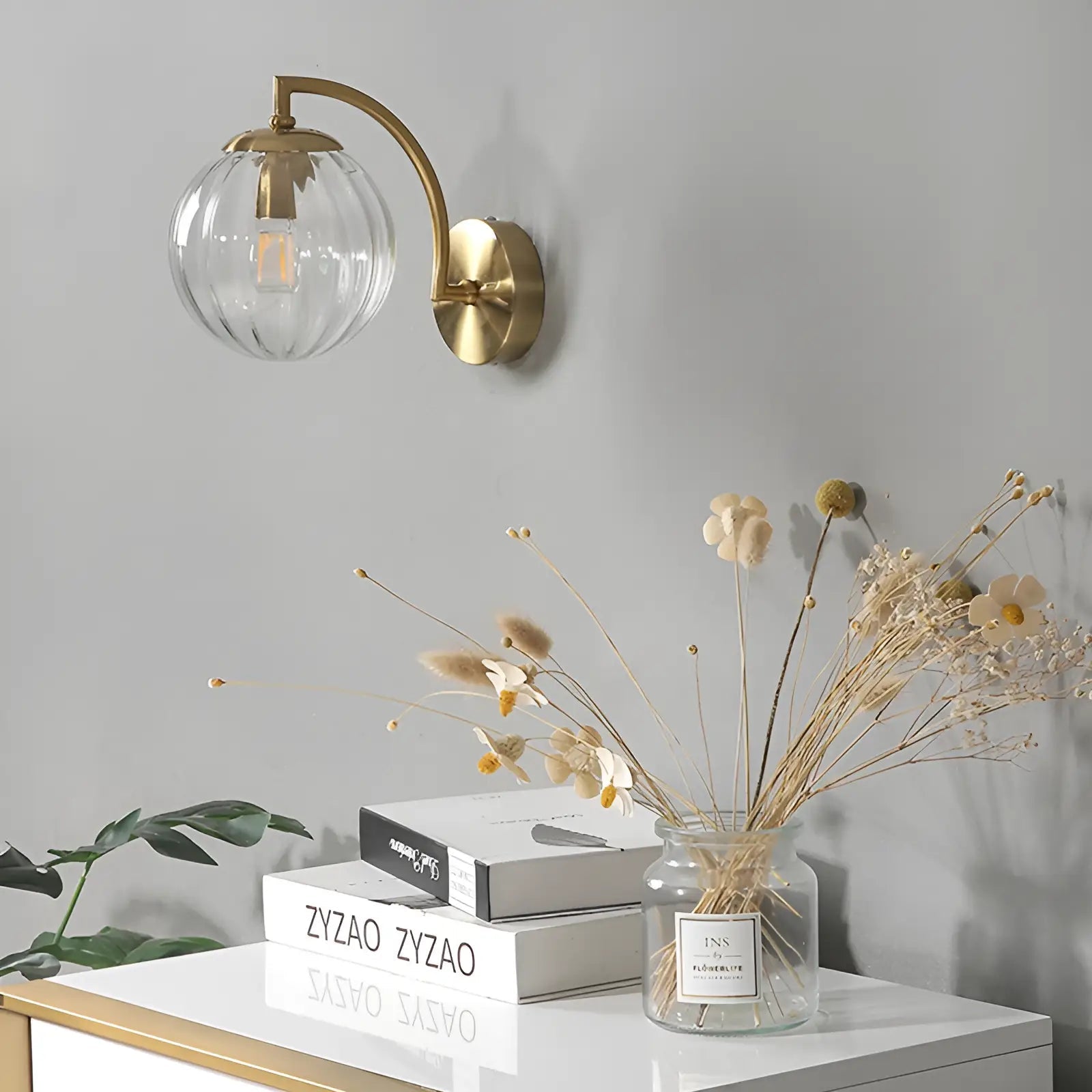 Applique Murale LED en Verre Coloré pour chambre - Luminenza - Cognac