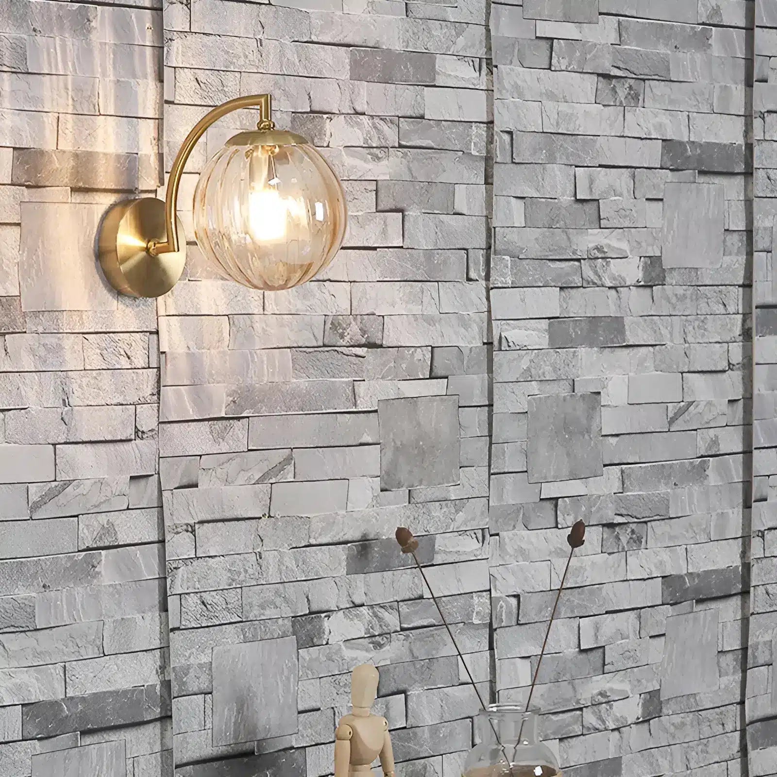 Applique Murale LED en Verre Coloré pour chambre - Luminenza - Cognac