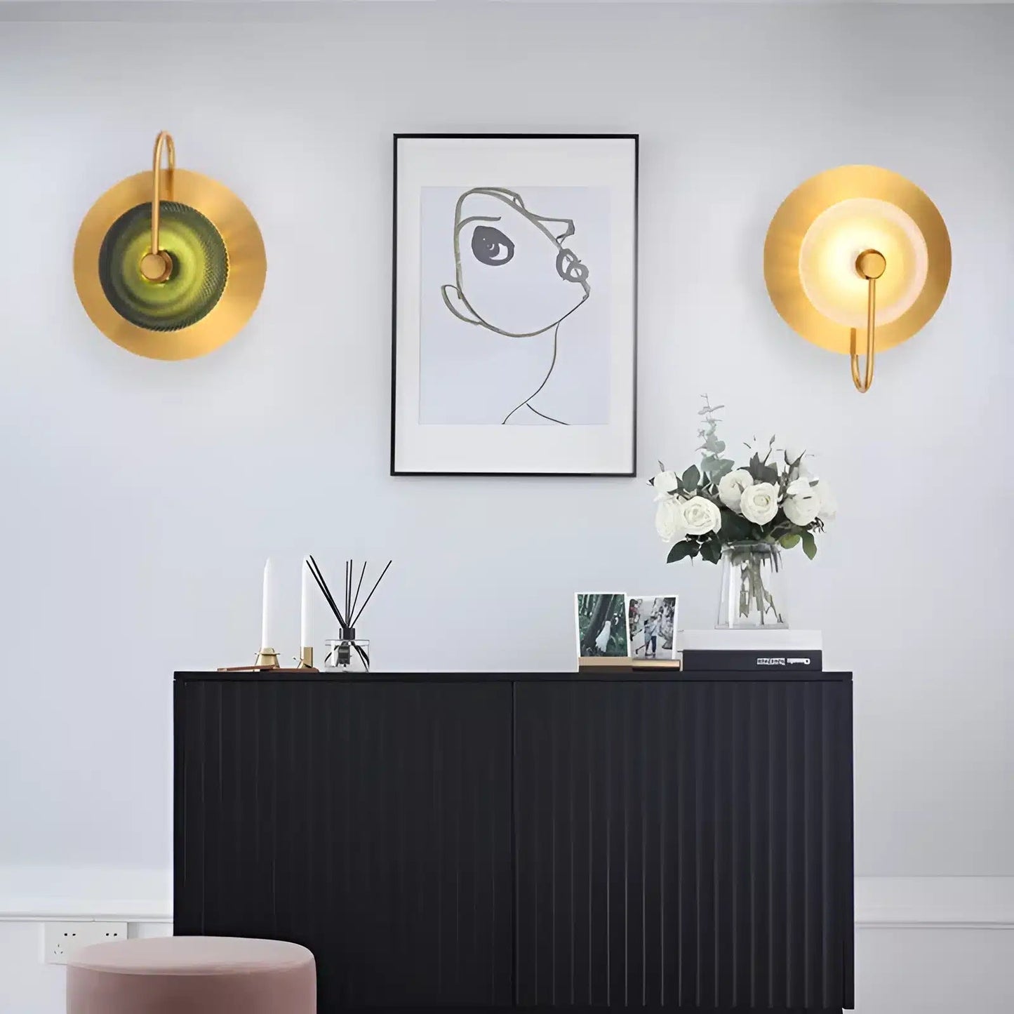 Applique Murale LED Minimaliste en Verre - Design Nordique Moderne - Luminenza - Abat - jour vert